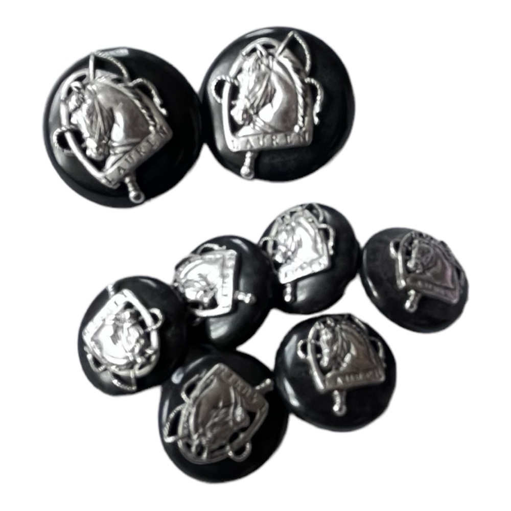 Lot of 6 Ralph Lauren Horse Head Replacement Buttons 2 Large 7/8" 4 Small 1/2"